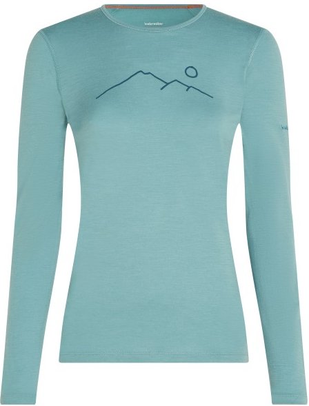 Thumbnail - Icebreaker - Women's Merino 200 Oasis L/S Crewe Rainer Ridge - Merinounterwäsche Gr XL türkis