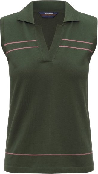 K-Way - Women's Jaligne Stripes - Polo-Shirt Gr L oliv
