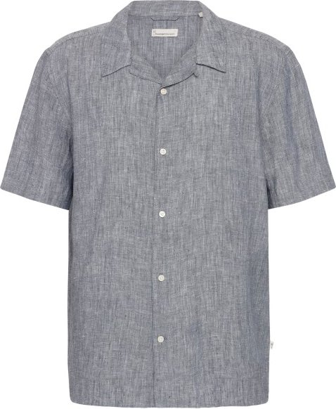 KnowledgeCotton Apparel - Box S/S Linen Shirt - Hemd Gr XL grau