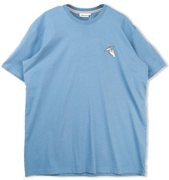LAKOR - Mini Smoking Fish Hand T-Shirt - T-Shirt Gr L blau