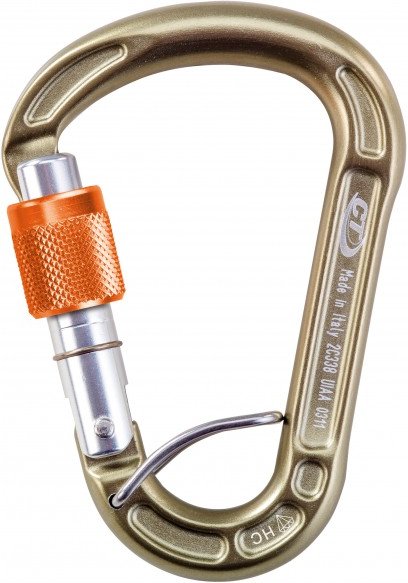 Climbing Technology - Concept Sgl HC Screw Gate + Spring - HMS-Karabiner beige