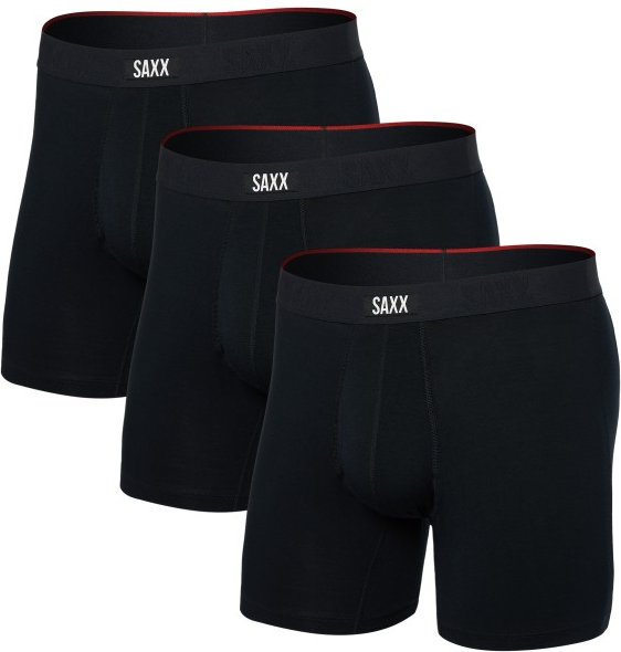 Saxx - Vibe Xtra Boxer Brief Fly 3-Pack - Kunstfaserunterwäsche Gr M schwarz