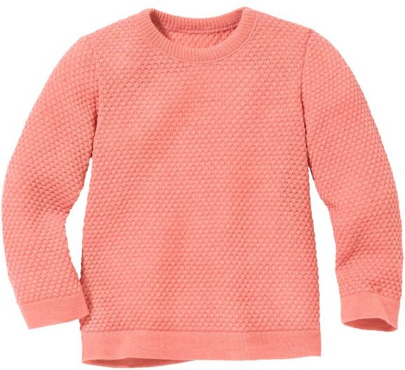 disana - Kid's Wabenstrick-Pullover - Wollpullover Gr 74/80 rot