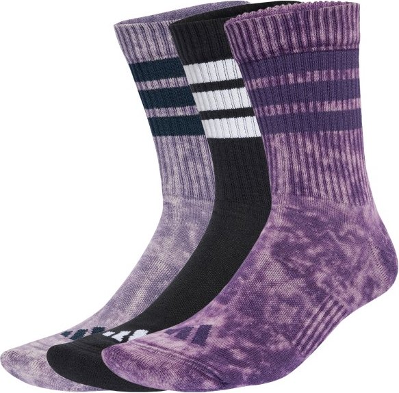 adidas - 3 Stripes Cushioned Crew Stone Wash 3-Pack - Multifunktionssocken Gr 40-42 - M lila