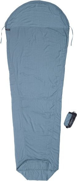 Cocoon - Mummyliner Lyocell - Reiseschlafsack Gr 241 x 90/56 cm grau/blau