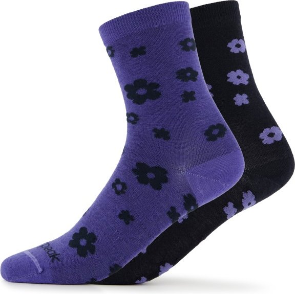 Heber Peak - Merino SylvaHe. Flower Socks 2-Pack - Multifunktionssocken Gr 39-41 blau
