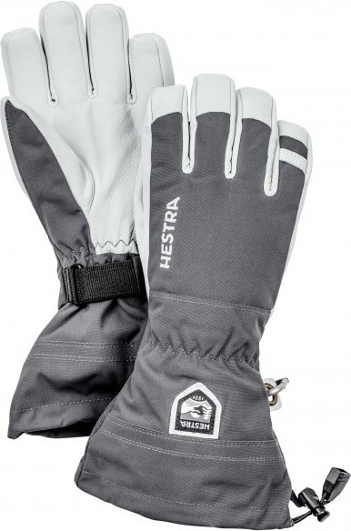 Hestra - Army Leather Heli Ski 5 Finger - Handschuhe Gr 6 grau