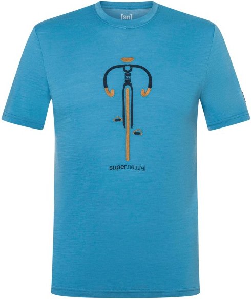 super.natural - Vintage Bike Tee - Merinoshirt Gr 48/50 - M blau