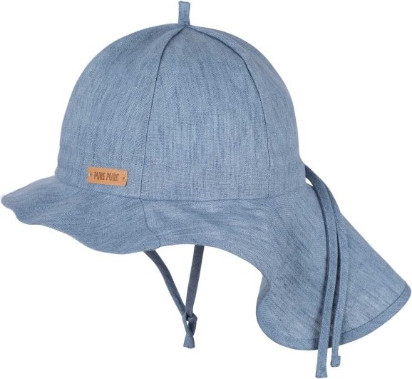 Pure Pure - Kid's Mini-Nackenschutz Leinen - Cap Gr 51 cm grau