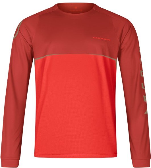 Thumbnail - Endura - Core Printed L/S Tee - Radtrikot Gr S rot