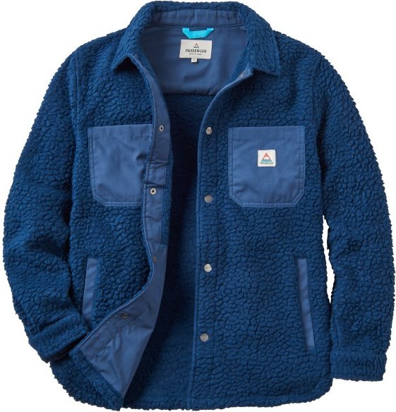 Passenger - Women's Rappel Recycled Sherpa Oversized Shirt - Fleecejacke Gr L blau
