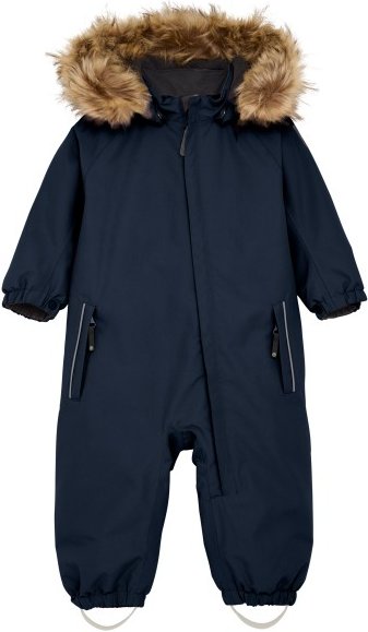 Color Kids - Baby's Coverall with Fake Fur - Overall Gr 92 blau