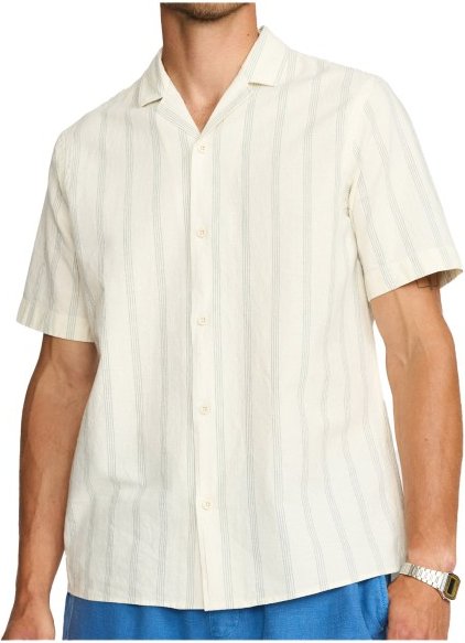 Revolution - Cuban Shirt Striped S/S - Hemd Gr S weiß