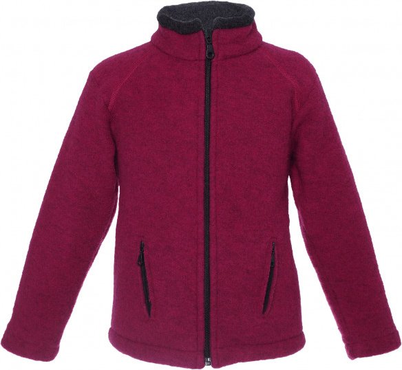 Reiff - Kid's Wollfleecejacke Colori - Merinojacke Gr 140 lila/rot