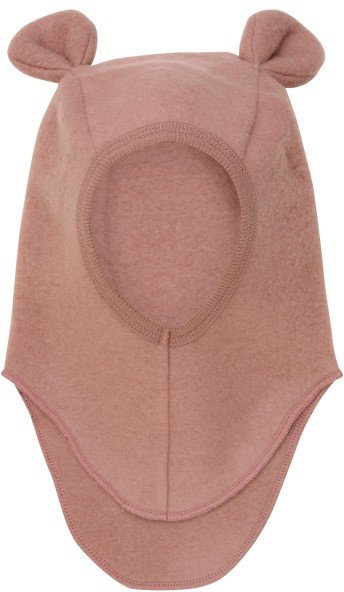 Huttelihut - Kid's Balaclava Bear Ears Wool Fleece - Mütze Gr 52 cm - 2-4 Years braun/rosa