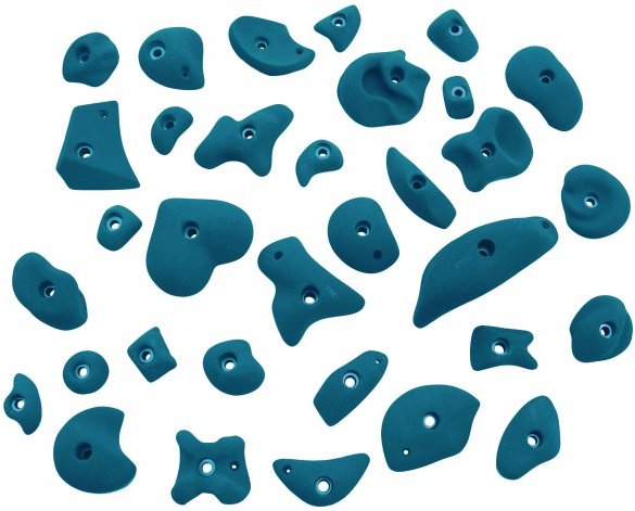 KMZ Holds - Set 5 - 33er S-Mega Klettergriffset blau/weiß