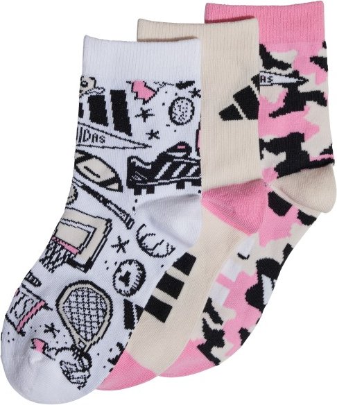 adidas - Kid's Logo Socks 3-Pack - Multifunktionssocken Gr 25-27 - KL grau