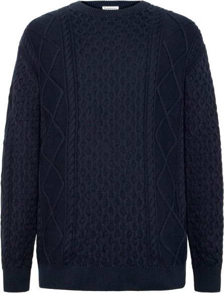 KnowledgeCotton Apparel - Cotton Cable Crew Neck - Wollpullover Gr M blau