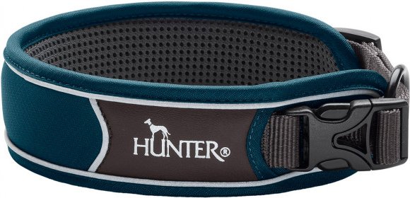 Hunter - Collar Divo - Hundehalsband Gr Halsumfang 25-35 cm - Breite 4,0 cm darkblue /grau