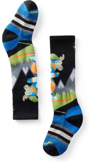 Thumbnail - Smartwool - Kid's Winter F. Cushion Mountain Moose Pattern OTC - Multifunktionssocken Gr S weiß