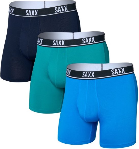 Saxx - Essential Performance Mesh Boxer Brief Fly 3-Pack - Alltagsunterwäsche Gr XXL blau