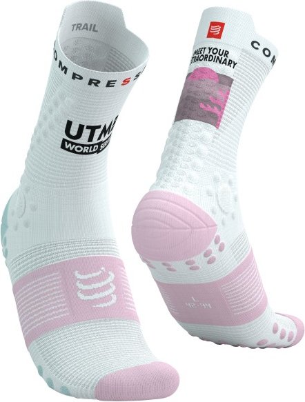 Thumbnail - Compressport - Pro Racing Socks V4.0 Trail UTMB 2025 - Laufsocken Gr T3 - EU 42-44 grau