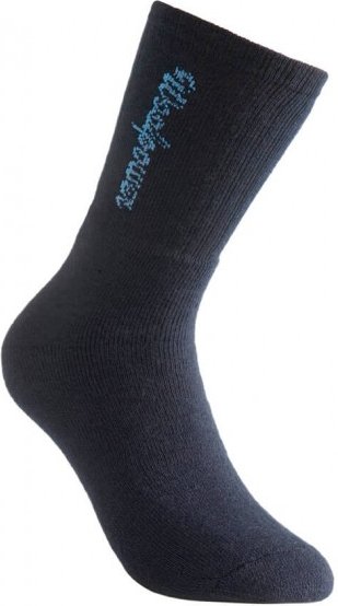 Woolpower - Sport Socks 400 Logo - Wandersocken Gr 36-39 blau/schwarz