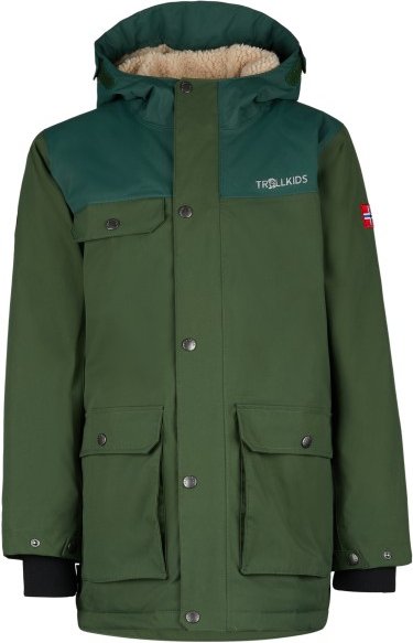 Trollkids - Kid's Gudvangen Jacket - Parka Gr 140 oliv/grün
