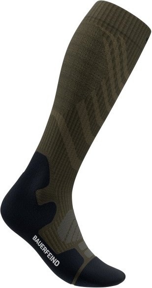 Bauerfeind Sports - Outdoor Merino Compression Socks - Kompressionssocken Gr 46-49 - M: 36-41 cm oliv