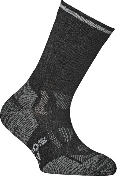 Alpacasocks&Co - Merino Outdoor Kids - Wandersocken Gr 31-34 schwarz/grau