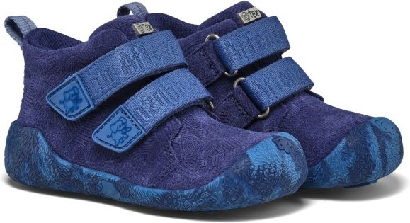 Thumbnail - Affenzahn - Kid's Lauflerner Übergangsschuh Leder Talky - Barfußschuhe Gr 23 elephant /blau