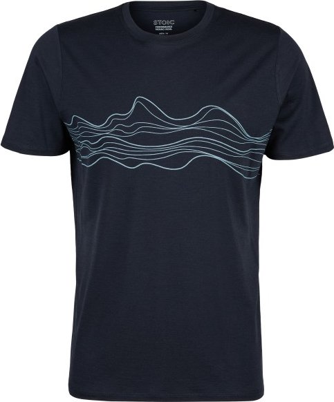 Stoic - Merino155 LaholmSt. Print T-Shirt Lines - Merinoshirt Gr 3XL blau