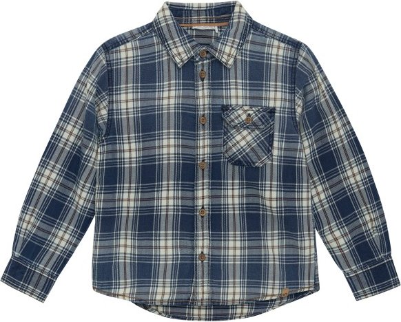 Minymo - Kid's Shirt L/S Check - Hemd Gr 104 grau/blau