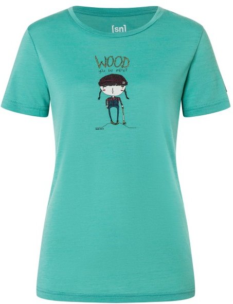 super.natural - Women's Wood Craftine Tee - Merinoshirt Gr M grün/ various
