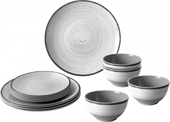 Brunner - Midday - Geschirr-Set Gr 12 Pieces grau