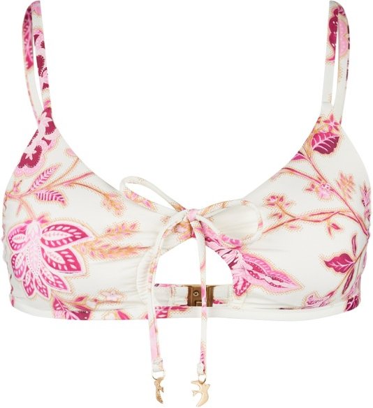 Seafolly - Women's Silkroad Drawstring Keyhole Bralette - Bikini-Top Gr 32 weiß/rosa