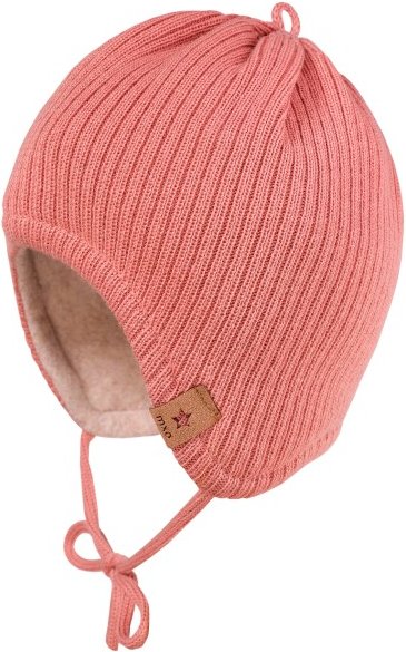 maximo - Baby's Mütze mit Fleecefutter - Mütze Gr 45-47 cm rot/rosa