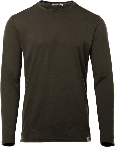 Aclima - Lightwool 180 Crewneck - Merinoshirt Gr L schwarz/oliv