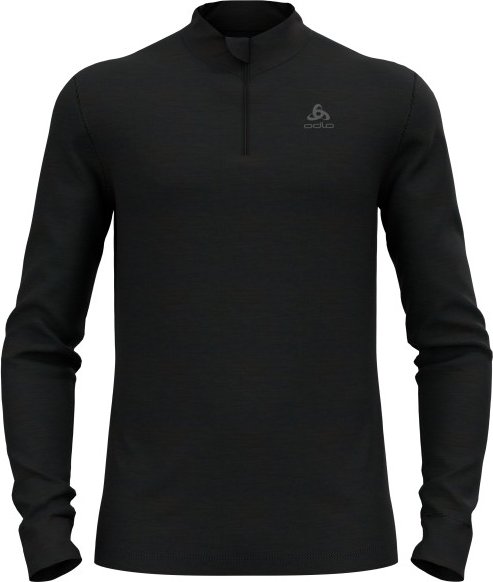Odlo - Baselayer Top Turtle Neck L/S Half Zip Merino 2 - Merinounterwäsche Gr M schwarz