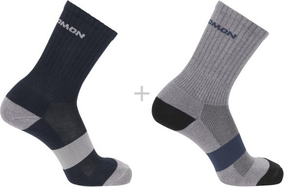 Thumbnail - Salomon - Evasion Crew 2-Pack - Multifunktionssocken Gr 36-38 grau
