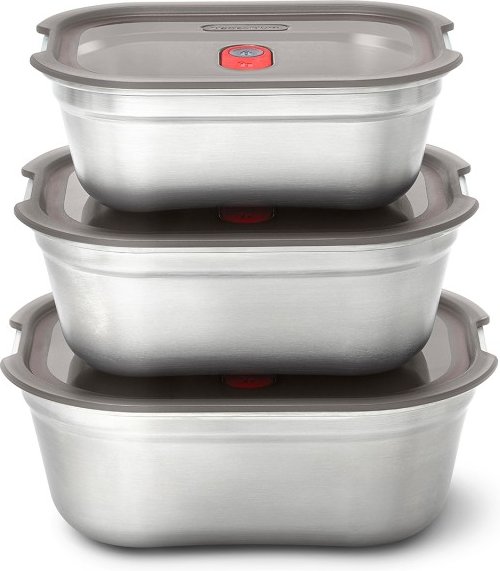 black+blum - Multifunktions Food Boxen Set Mixed Box - Essensaufbewahrung Gr 650 ml + 900 ml + 1,2 l grau