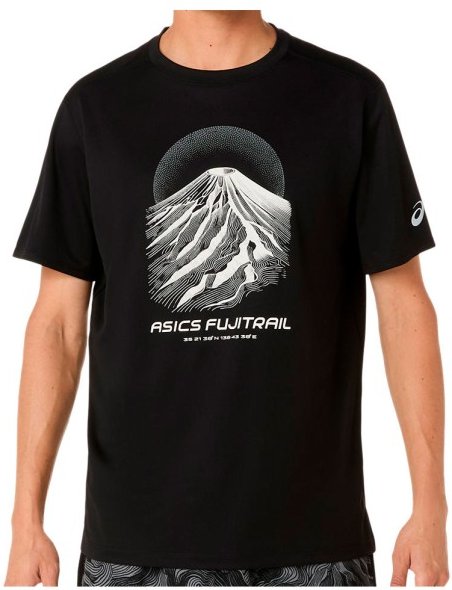 Asics - Fujitrail Logo S/S Top - Laufshirt Gr M schwarz