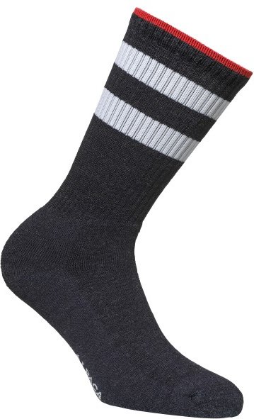 Alpacasocks&Co - Merino Casual Stripes - Multifunktionssocken Gr 36-39 grau