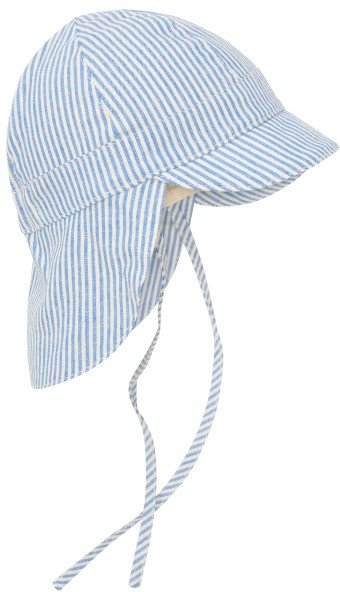 Huttelihut - Kid's Summer Hat Woven Stripe with Chin Straps - Cap Gr 50/56 grau