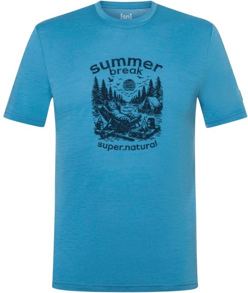 super.natural - Summer Break Tee - Merinoshirt Gr XXL blau