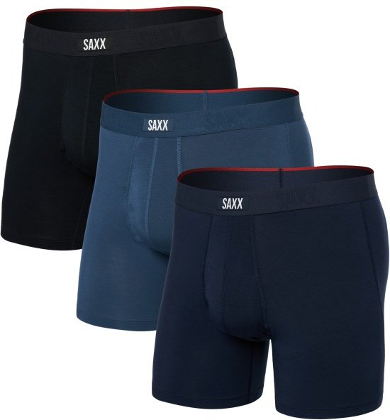 Saxx - Vibe Xtra Boxer Brief Fly 3-Pack - Kunstfaserunterwäsche Gr S blau