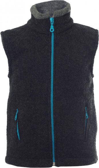 Reiff - Kid's Fleeceweste Colori - Merinoweste Gr 140 schwarz
