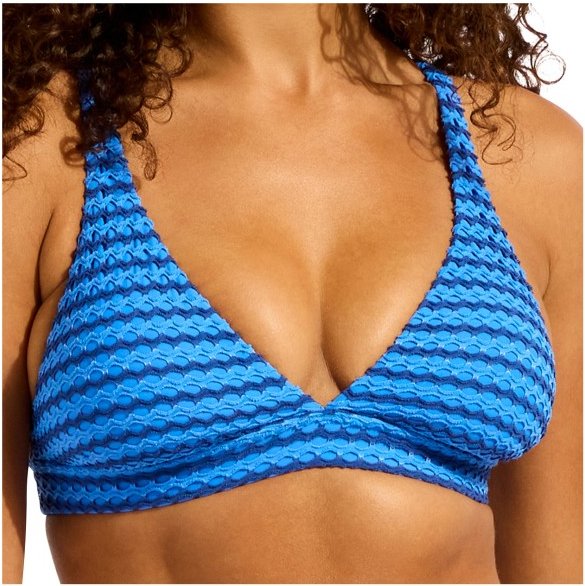 Seafolly - Women's Mesh Effect Multi Fit Longline Tri - Bikini-Top Gr 34 orange