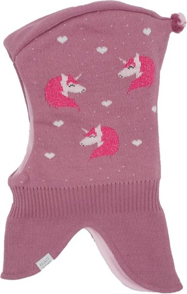 maximo - Girl-Schlupfmütze Jacquard Einhorn - Mütze Gr 51-53 cm rosa