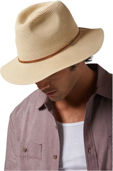 Thumbnail - Brixton - Wesley Straw Packable Fedora - Hut Gr M braun